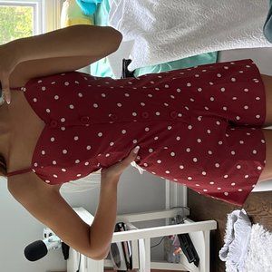 Red & White Romper